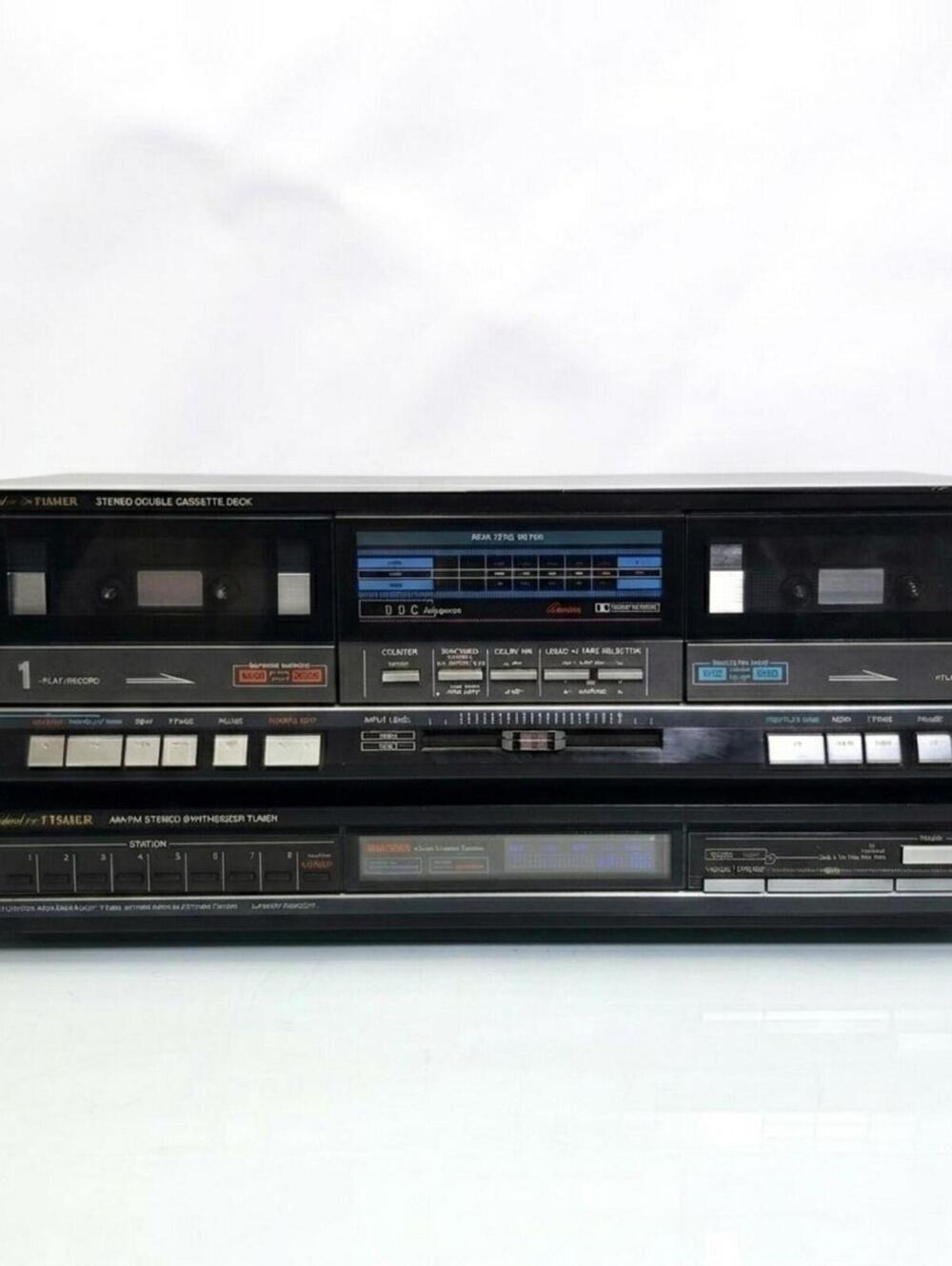 Fisher FM-271 Digital Synthesizer Tuner CR-W47 Dual Cassette Deck Pair Untested